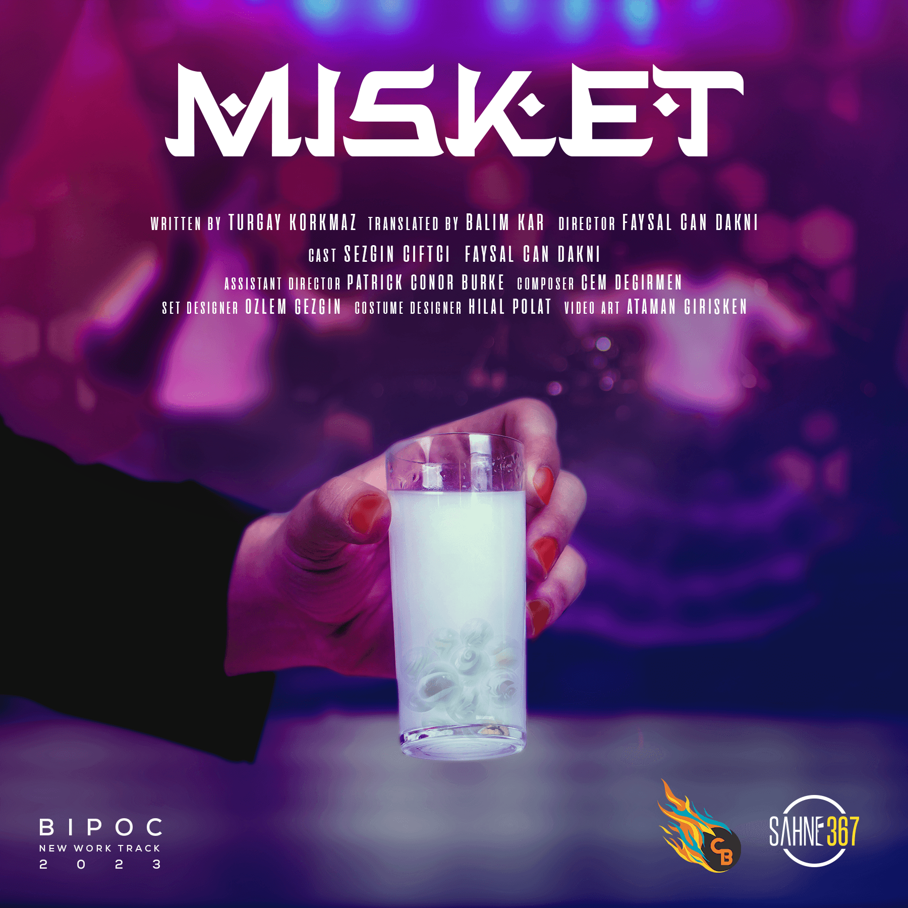Misket poster artwork with glowing glass and purple stage atmosphere